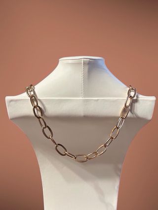 Collana donna con maglie color oro e marrone