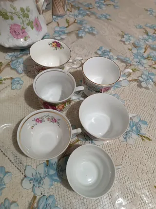 6 Tazas de Porcelana Colección Flores