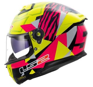 Casco Integral LS2 Amarillo y Rosa