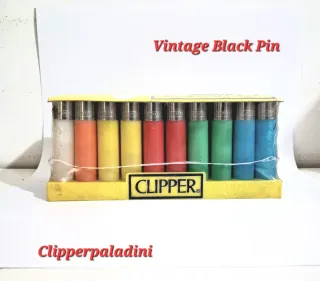 1 Box Accendini Clipper con Vassoio Vintage