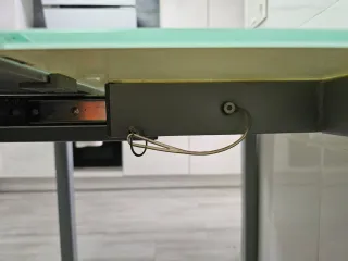 Mesa Cocina Cristal Gris Metálica