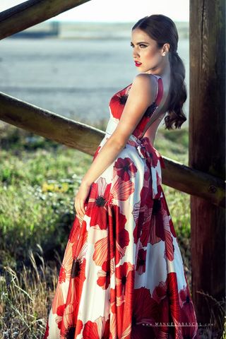 Vestido largo floral evento