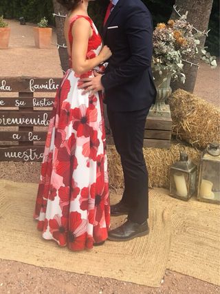 Vestido largo floral evento