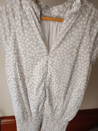 Camisa Bato Peto Beige y Blanco