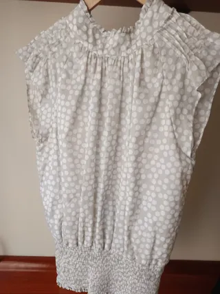 Camisa Bato Peto Beige y Blanco