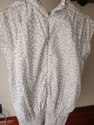 Camisa Bato Peto Beige y Blanco