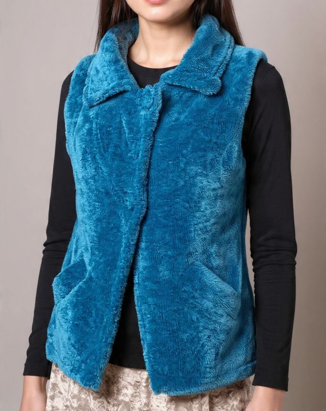 Chaleco de felpa azul
