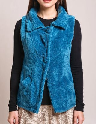 Chaleco de felpa azul