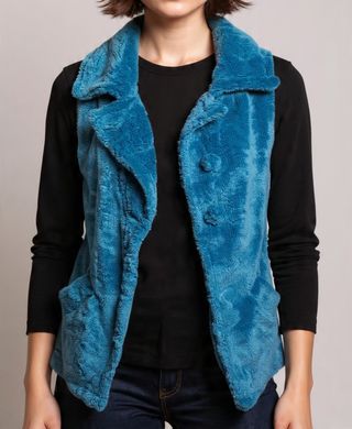 Chaleco de felpa azul