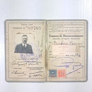 Tessera OND Ferrovie Stato 1928