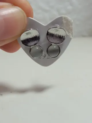 Pendientes Plata 925 de Mineral Cuarzo Pequeños