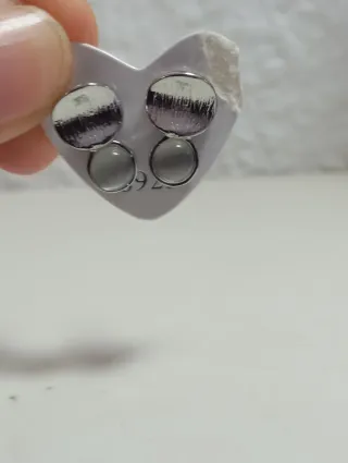 Pendientes Plata 925 de Mineral Cuarzo Pequeños