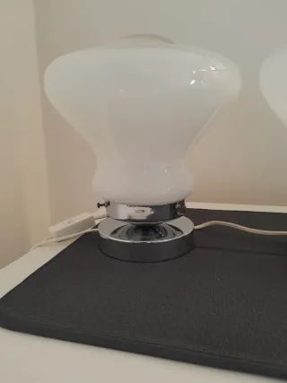 Coppia Lampade Vintage Vetro e Metallo