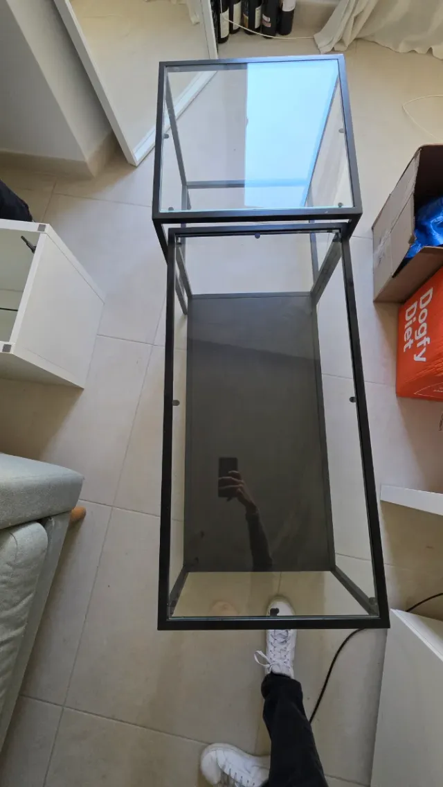 Mesa auxiliar doble cristal y metal