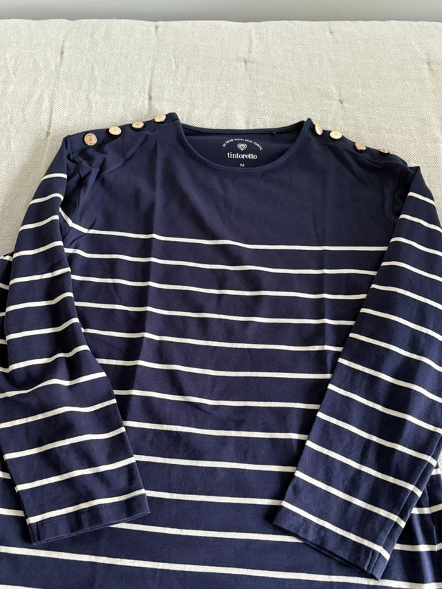 Sudadera Tintoretto rayas azul marino Talla M