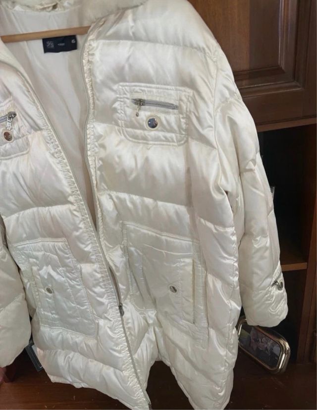 Giaccone donna in piuma d'oca bianco