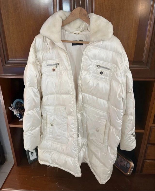 Giaccone donna in piuma d'oca bianco