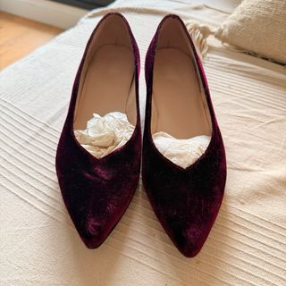 Zapatos de terciopelo burdeos