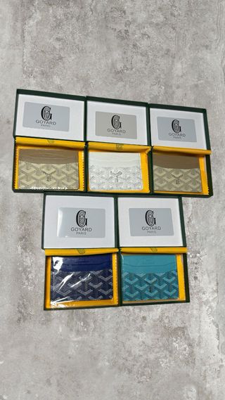 Portacarte Goyard Beige e Blu