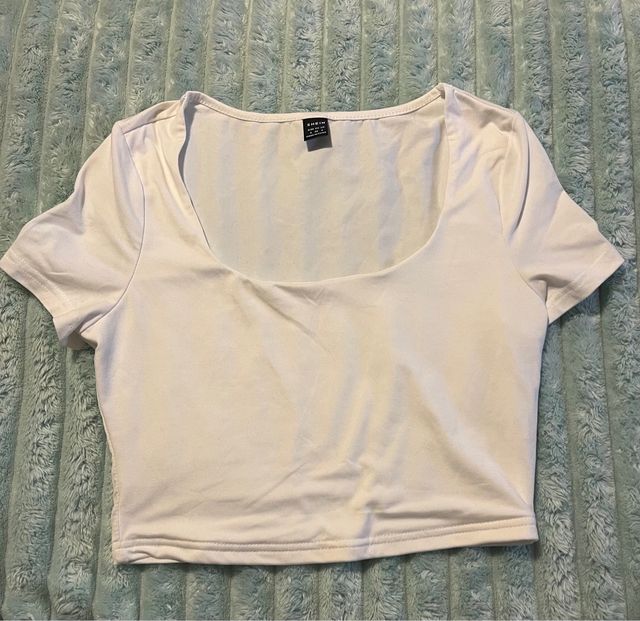 Top corto blanco básico Shein