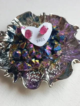 Pendientes Plata 925 Rubí reactivos a UV