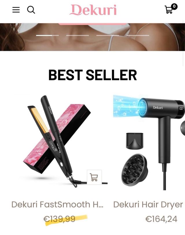 Piastra per capelli Dekuri rosa e oro