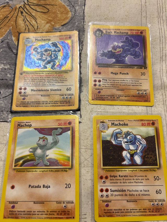 Lote 4 Cartas Pokémon Machamp, Machoke, Machop