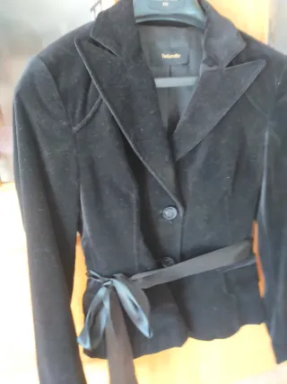 Chaqueta Terciopelo Negra Lazada Raso Fiesta T S