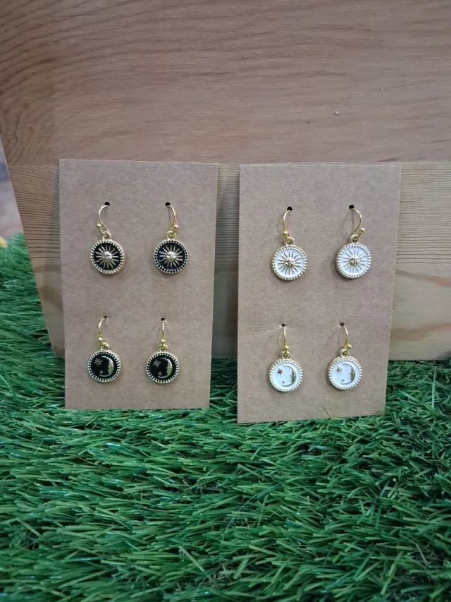 Pendientes Sol y Luna Acero Inoxidable