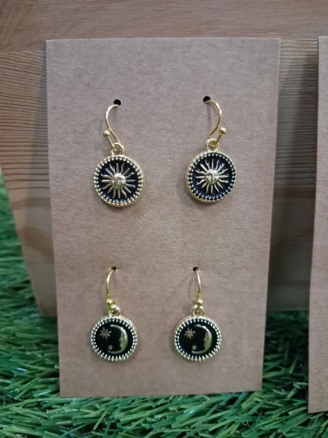 Pendientes Sol y Luna Acero Inoxidable