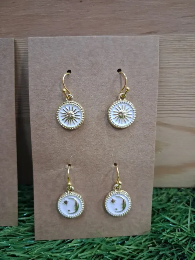 Pendientes Sol y Luna Acero Inoxidable