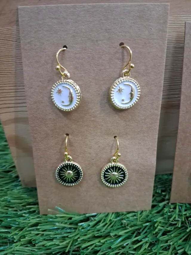 Pendientes Sol y Luna Acero Inoxidable