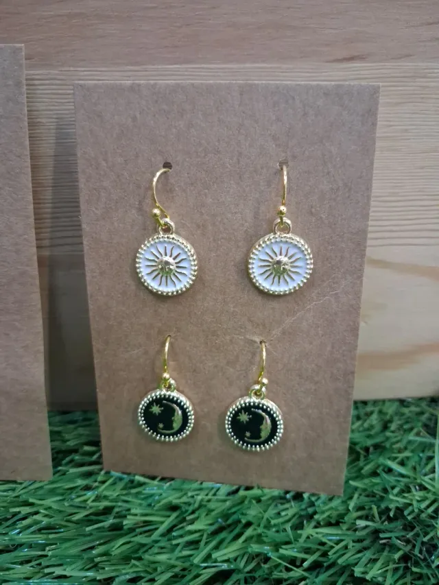 Pendientes Sol y Luna Acero Inoxidable