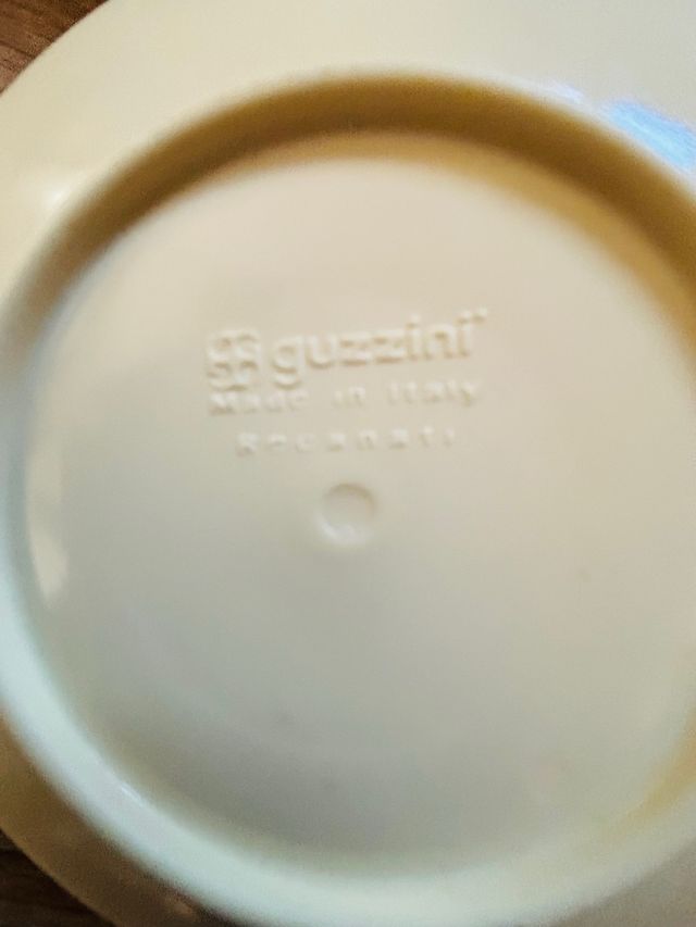 Juego Tazas Café Guzzini Blanco y Amarillo