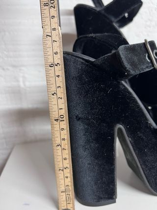 Sandalias Plataforma Terciopelo Negro T.38