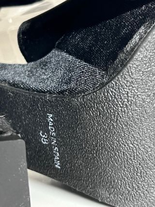 Sandalias Plataforma Terciopelo Negro T.38