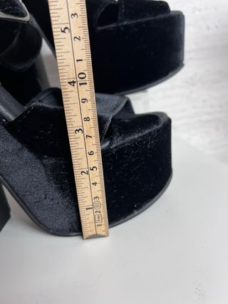 Sandalias Plataforma Terciopelo Negro T.38