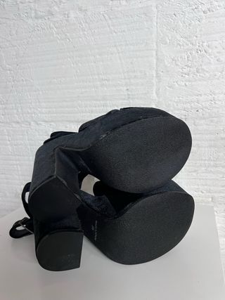 Sandalias Plataforma Terciopelo Negro T.38