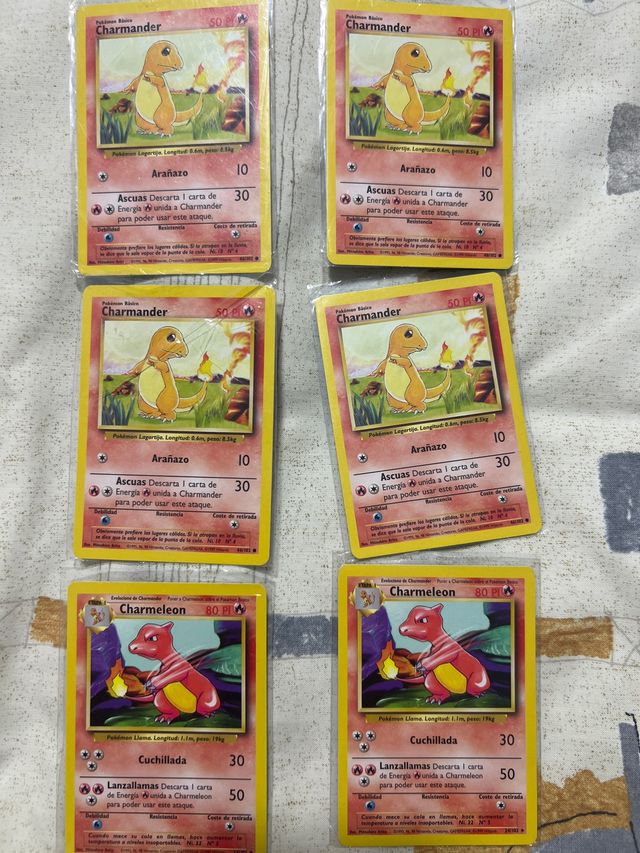Lote 6 Cartas Pokémon Charmander y Charmeleon
