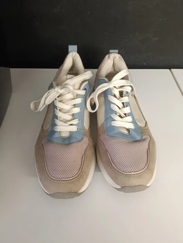 Zapatillas Tom Tailor mujer beige y azul