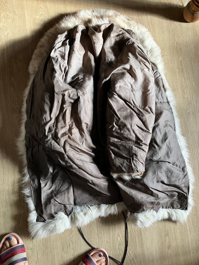 Abrigo de piel  beige