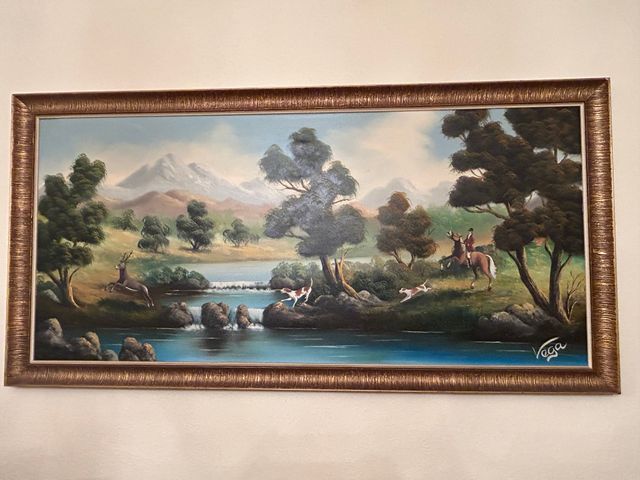 Cuadro paisaje caza Vega