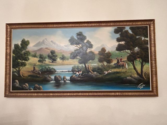 Cuadro paisaje caza Vega