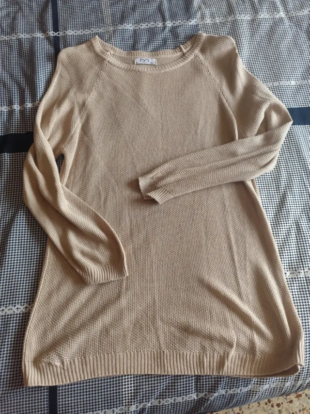 Jersey rejilla beige manga larga
