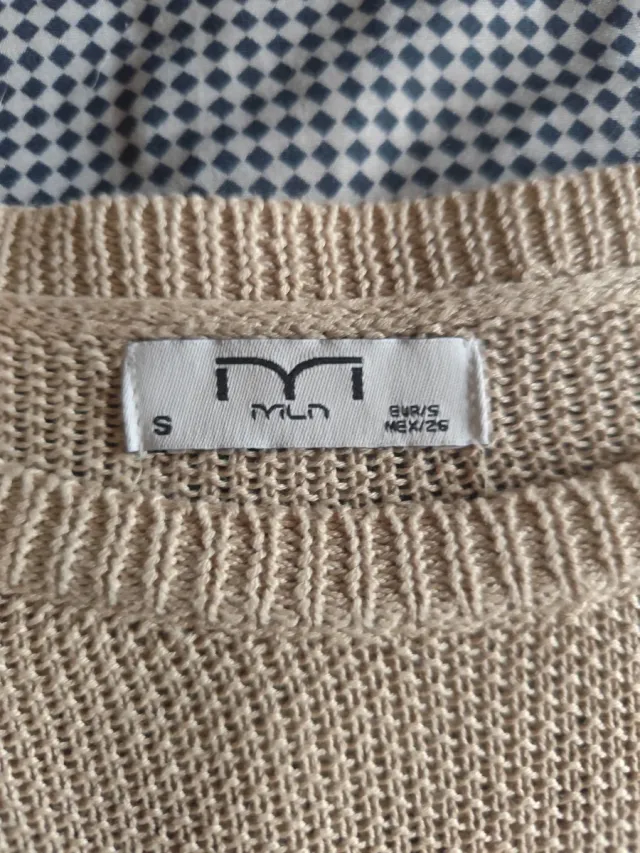 Jersey rejilla beige manga larga