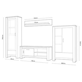 MUEBLE SALON FRIDA 300cm LUCES LED