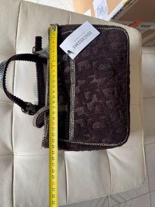 Borsa Fendissime feltro e pelle vipera marrone