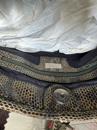Borsa Fendissime feltro e pelle vipera marrone