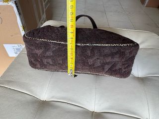 Borsa Fendissime feltro e pelle vipera marrone