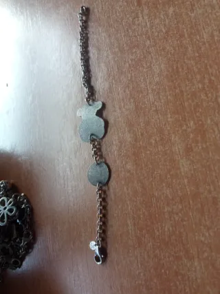 Pulsera Tous Oso y Círculo Plata